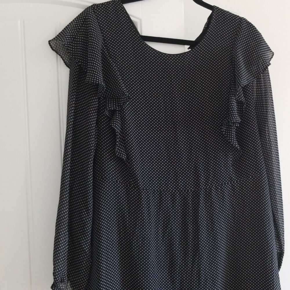 long sleeve polka dot dress